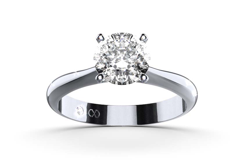 Diamant-Solitärring AMIA white gold - round - poliert