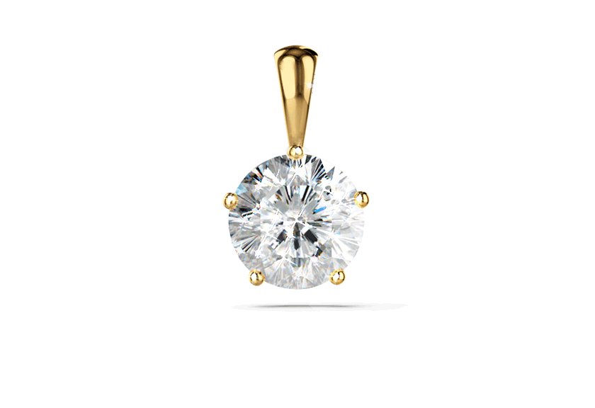 Diamantsolitär / Anhänger CLARITA yellow gold - round - poliert
