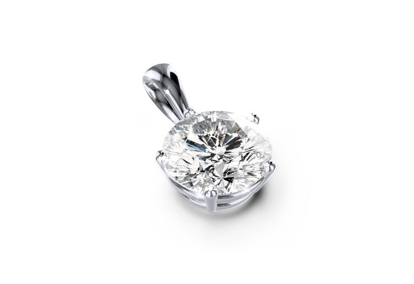 Diamantsolitär / Anhänger CLARITA white gold - round - poliert