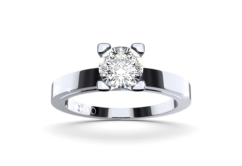 Diamantsolitär / Verlobungsring GLORIA With 0.36 Karat Brillant Form Naturdiamant