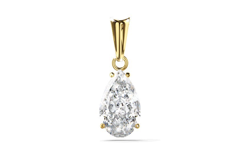 Filigrane Anhänger ROSEA mit 1.04 karat Tropfen Form Labordiamant