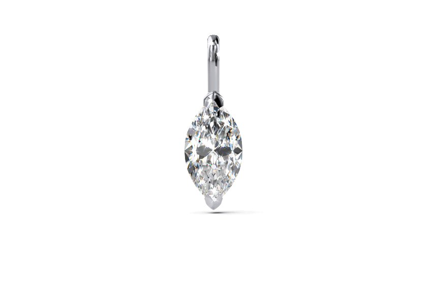 Filigrane Anhänger PINOSA white gold - marquise - poliert