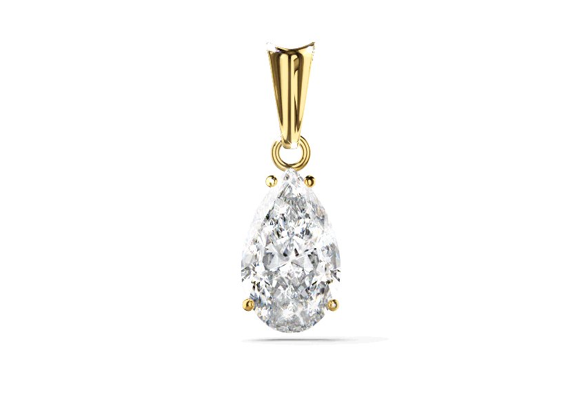 Filigrane Anhänger ROSEA yellow gold - pear - poliert