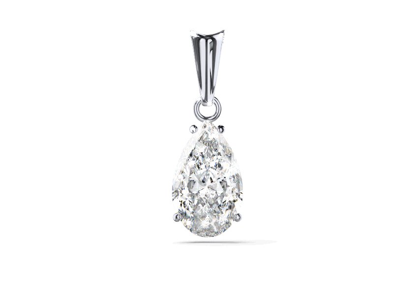 Filigrane Anhänger ROSEA white gold - pear - poliert