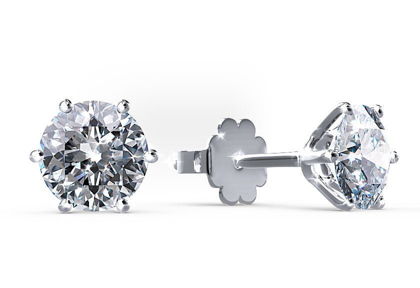 Solitär - Ohrringe MAGALI With 0.68 Carat Round Shape Natural Diamond
