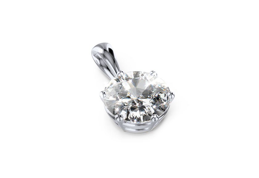 Diamantsolitär / Anhänger VENILIA white gold - round - poliert