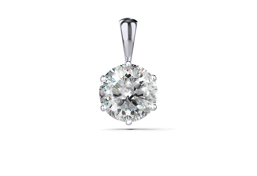 Diamantsolitär / Anhänger VENILIA white gold - round - poliert