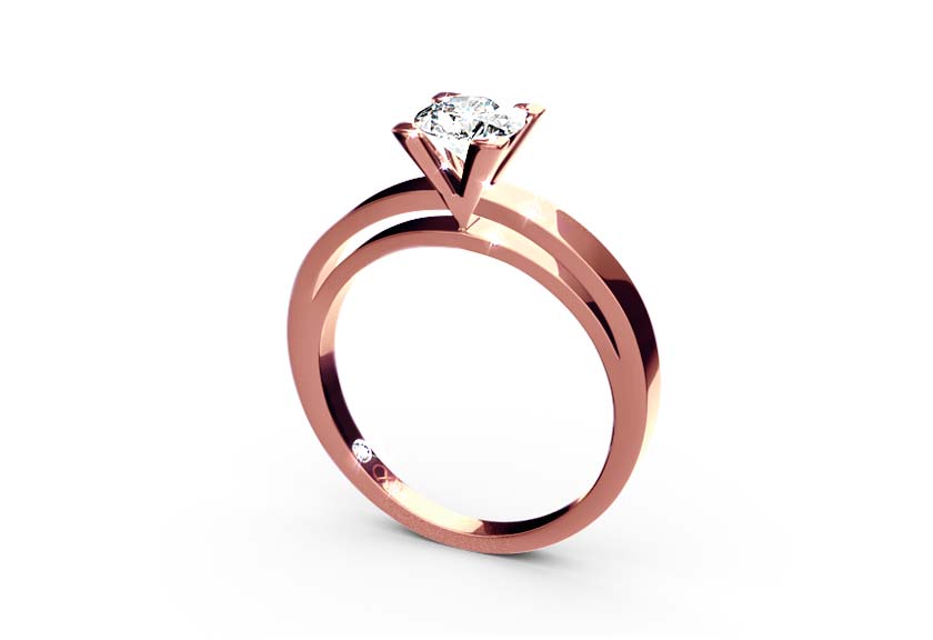 Diamantsolitär / Verlobungsring GLORIA rose gold - round - poliert