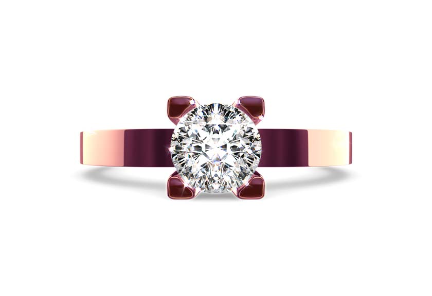 Diamantsolitär / Verlobungsring GLORIA rose gold - round - poliert