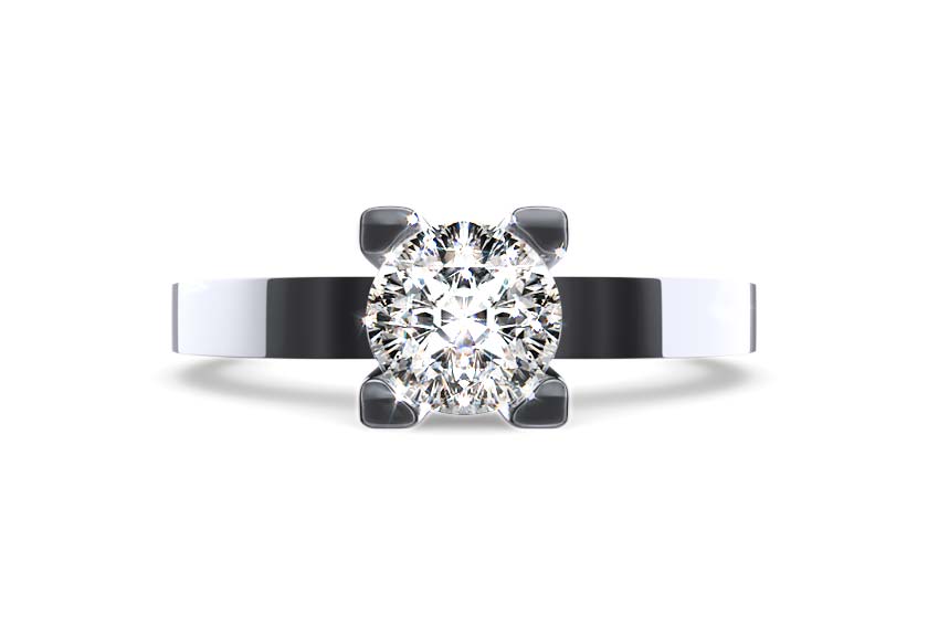 white gold - round - poliert