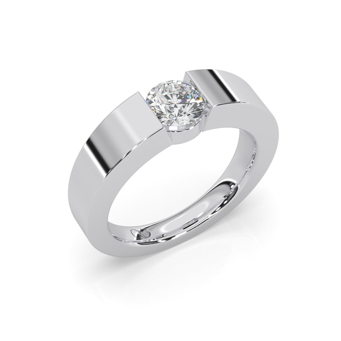 Spannring LARENTIA white gold - round - poliert