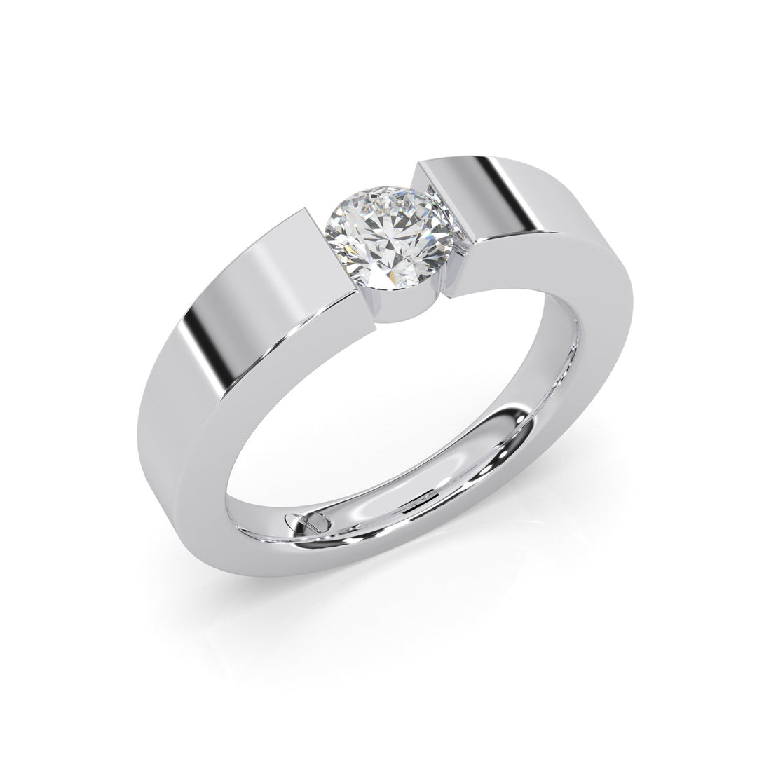 Spannring LORARIA white gold - round - poliert
