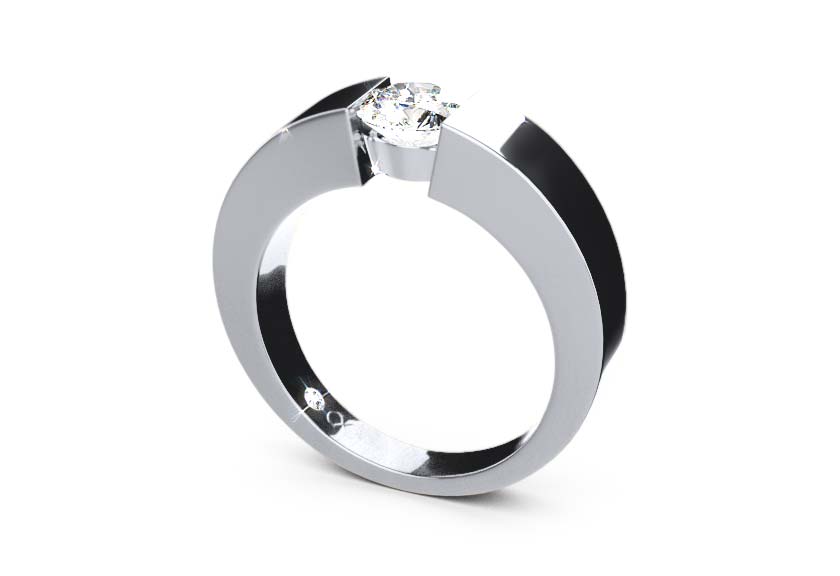 Spannring LORARIA white gold - round - poliert