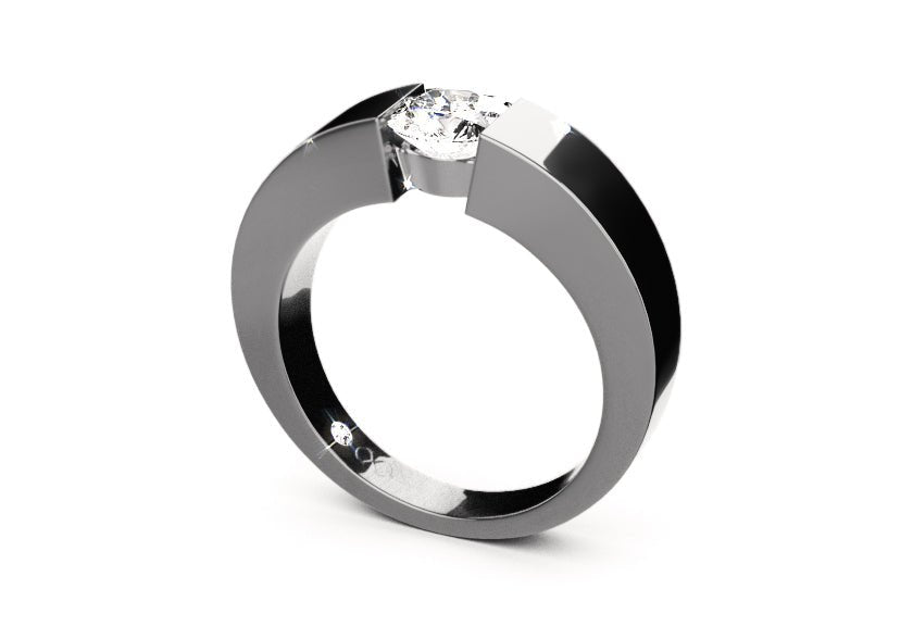 Spannring LORARIA white gold - round - schwarz rhodiniert