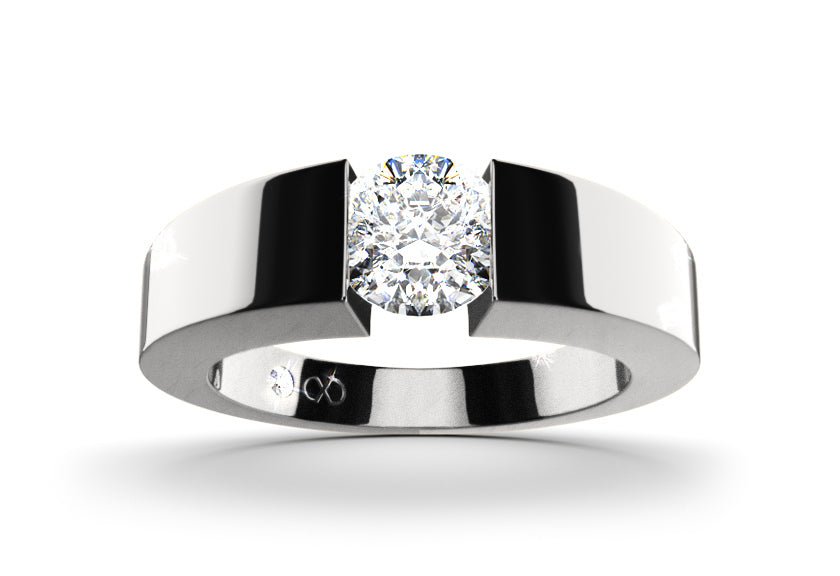 Spannring LORARIA white gold - round - schwarz rhodiniert