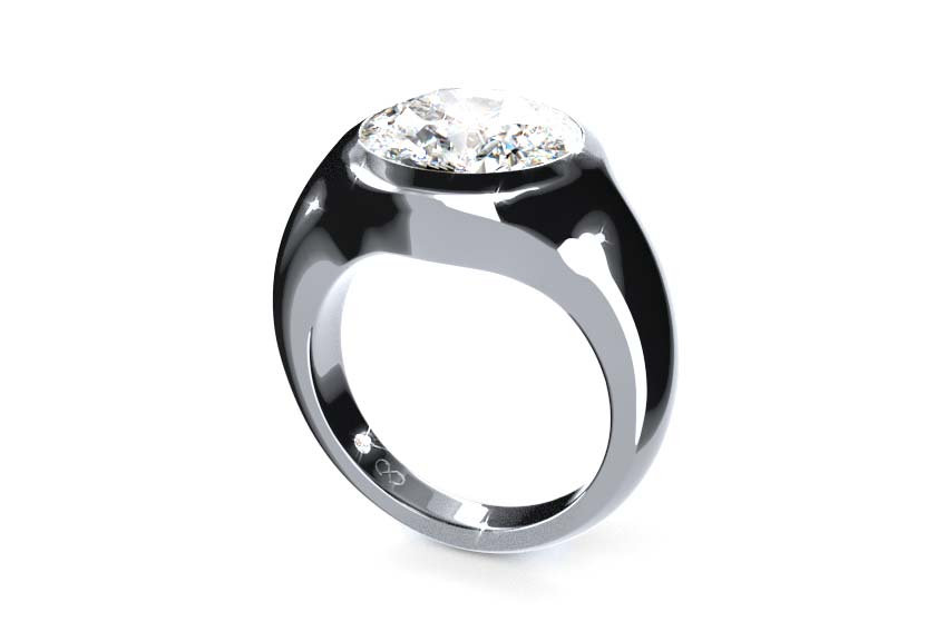 Diamantsolitär / Verlobungsring YORXS NO. 8 white gold - round - poliert
