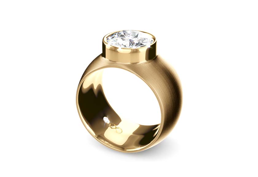 yellow gold - round - mattiert