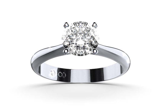 Diamant-Solitärring AMIA With 1.0 Karat Brillant Form Labordiamant