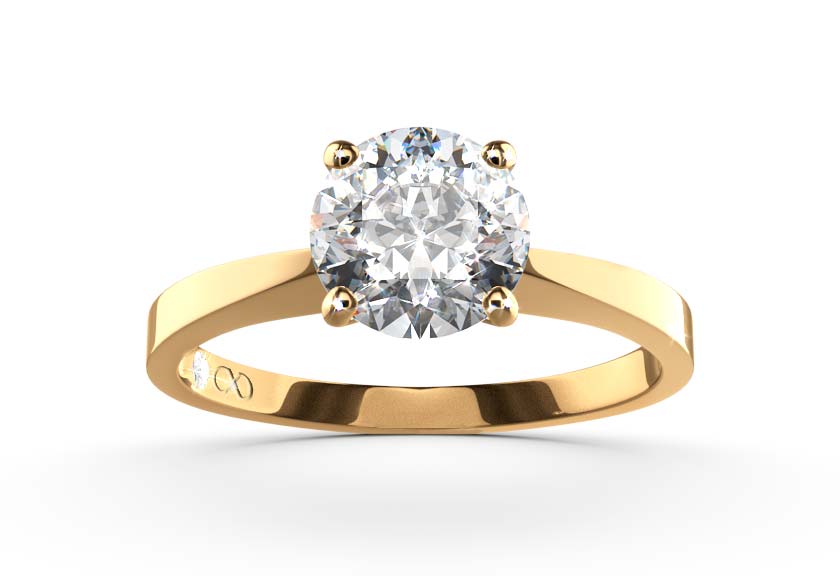Diamantsolitär / Verlobungsring KALORA With 1.12 Karat Brillant Form Naturdiamant