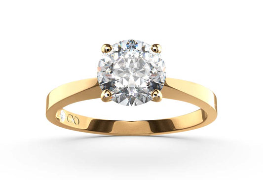 Diamantsolitär / Verlobungsring KALORA With 1.12 Karat Brillant Form Naturdiamant