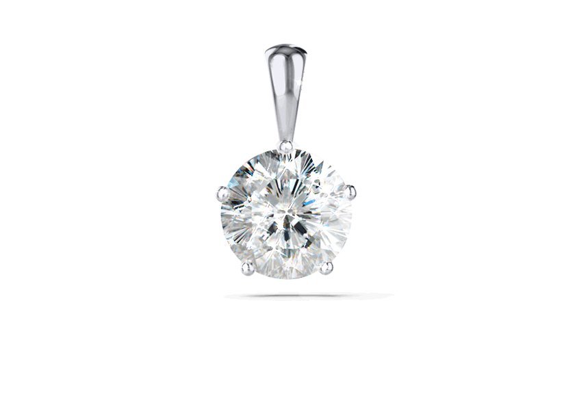 Diamantsolitär / Anhänger CLARITA mit 1.0 karat Brillant Form Naturdiamant