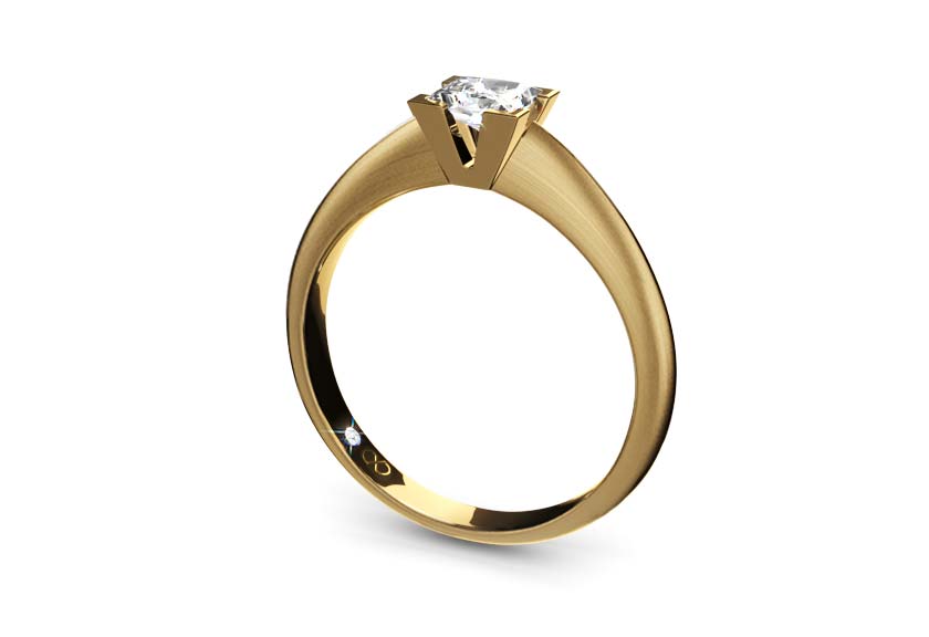 yellow gold - round - mattiert