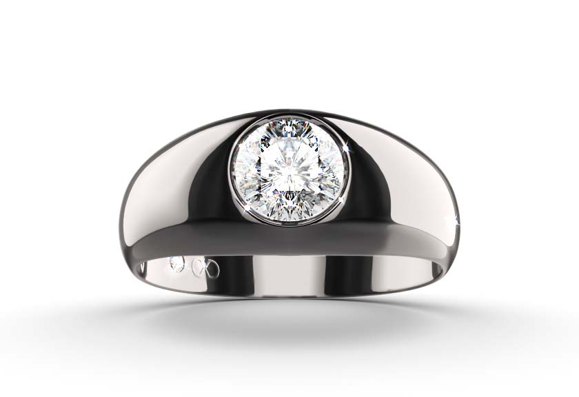 white gold - round - schwarz rhodiniert