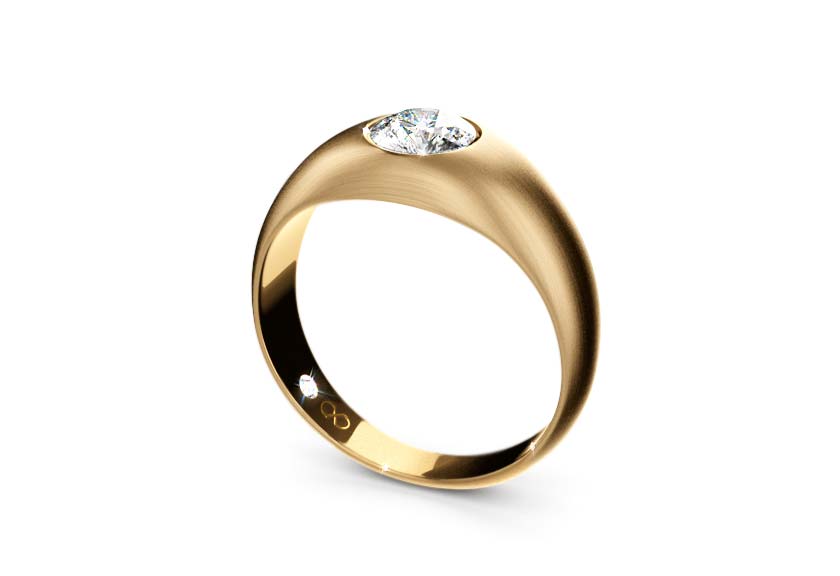 yellow gold - round - mattiert