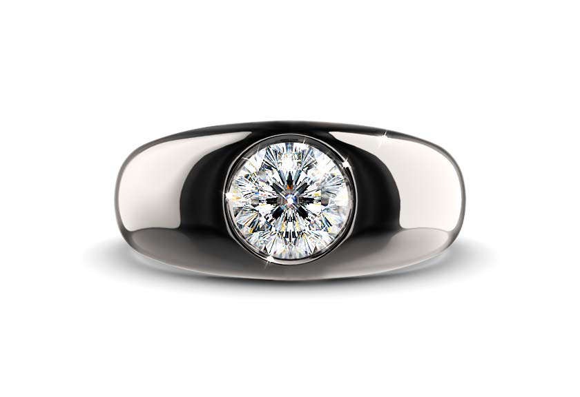 white gold - round - schwarz rhodiniert