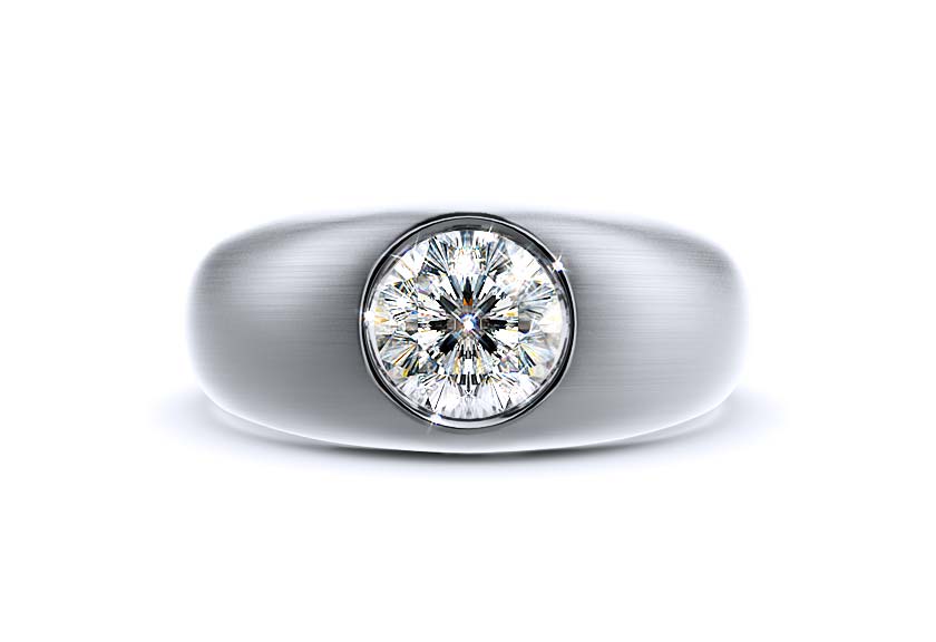 white gold - round - mattiert