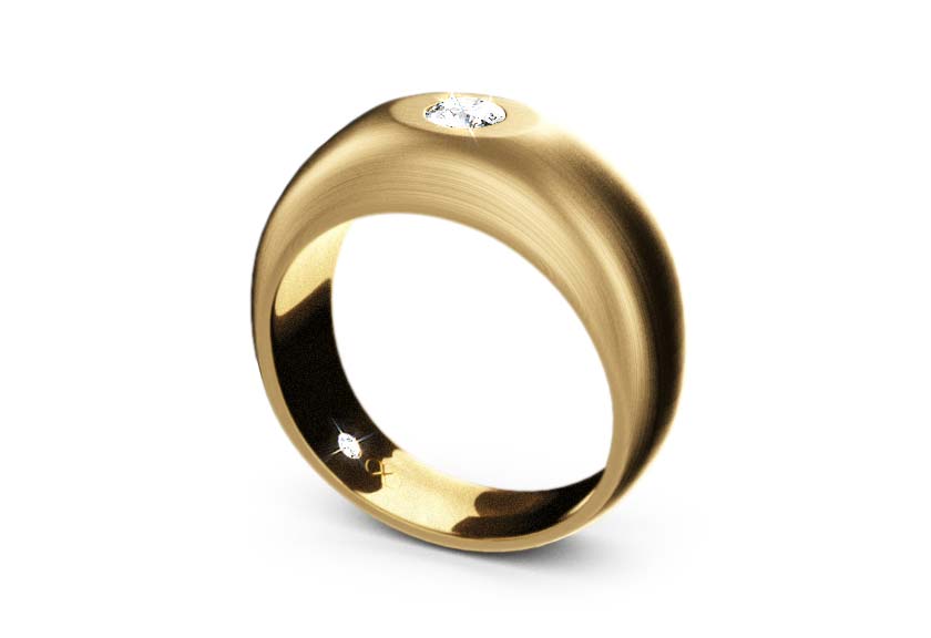 yellow gold - round - mattiert