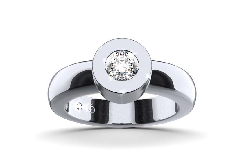 white gold - round - poliert