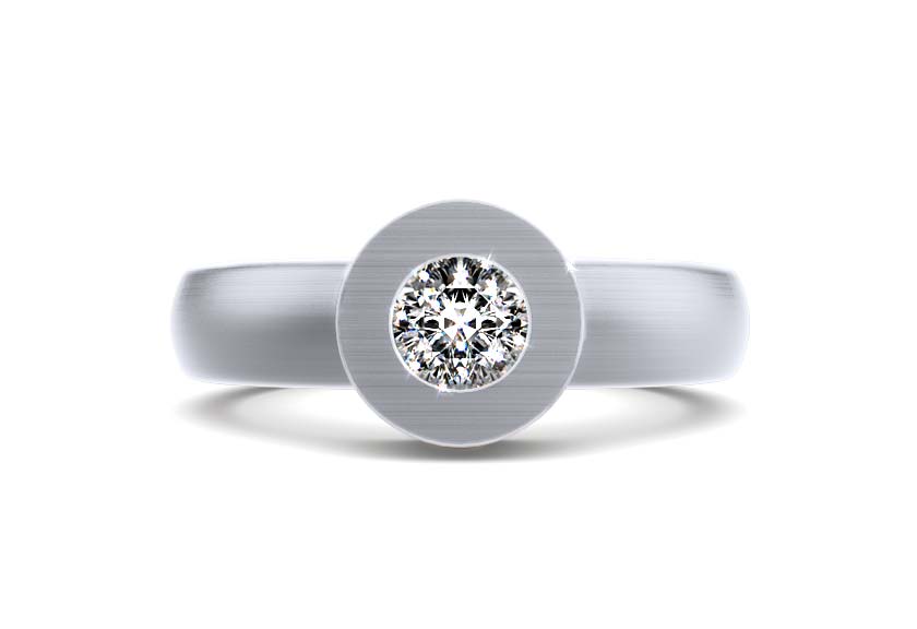 white gold - round - mattiert