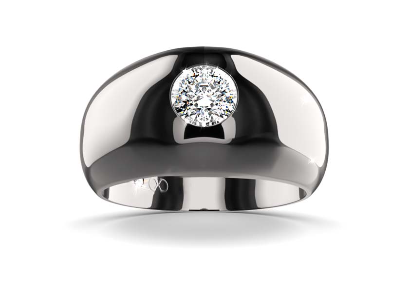 white gold - round - schwarz rhodiniert