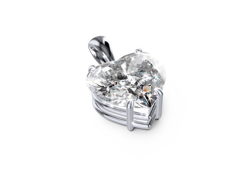 white gold - heart - poliert