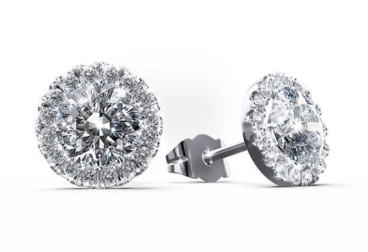 Solitär - Ohrringe AKZANTI With 0.60 Carat Round Shape Natural Diamond