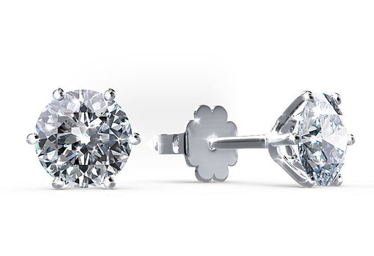 Solitär - Ohrringe MAGALI With 0.68 Carat Round Shape Natural Diamond