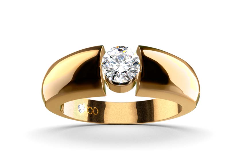 Spannring ALEMONIA With 1.0 Karat Brillant Form Labordiamant