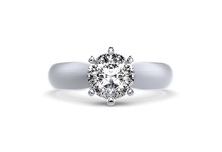 white gold - round - mattiert