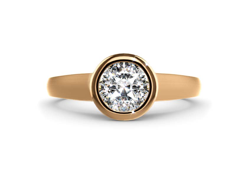 yellow gold - round - mattiert