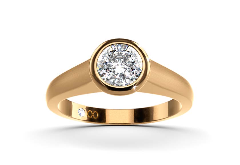 yellow gold - round - mattiert