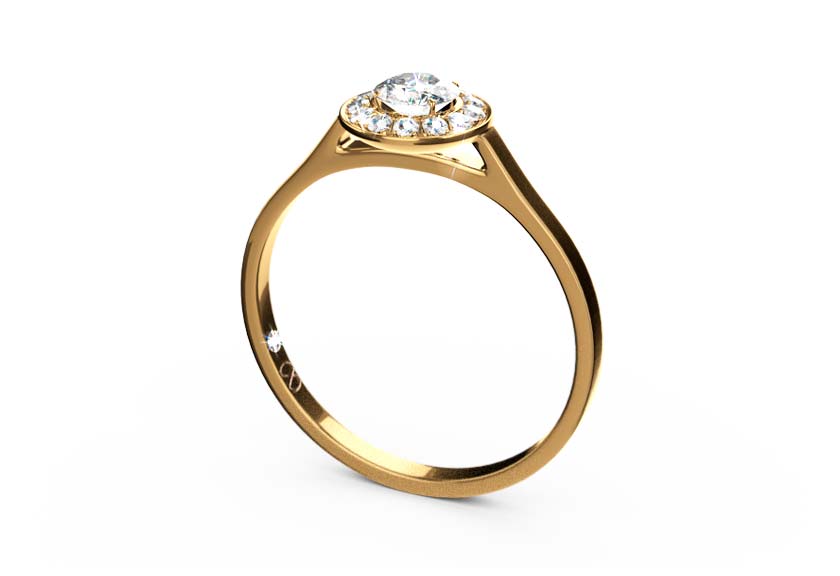 yellow gold - round - mattiert