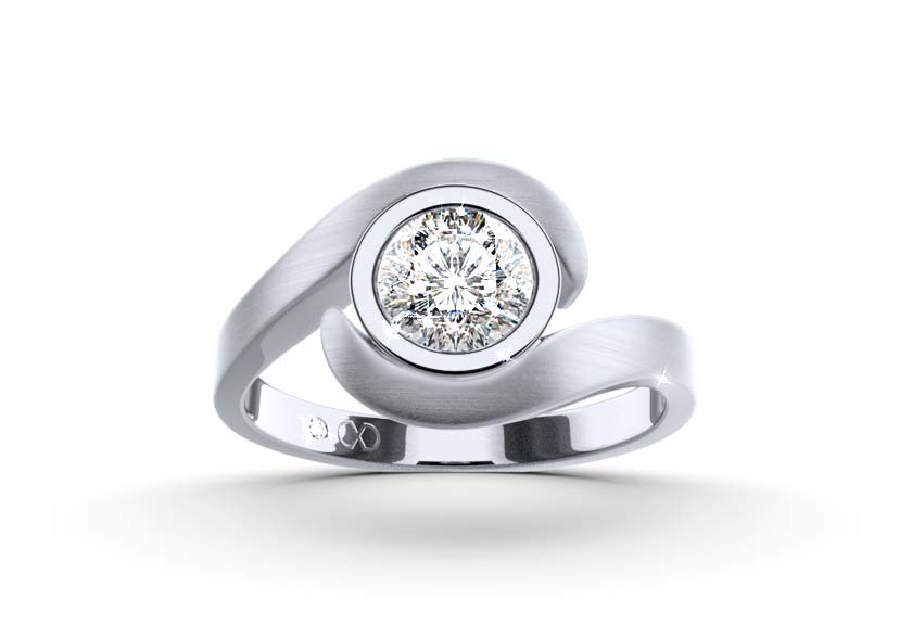 white gold - round - mattiert