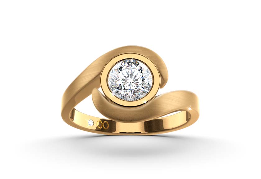 yellow gold - round - mattiert